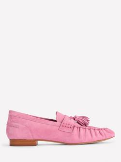 Boden Suede Soft Ruched Loafers, Pink Parfait, Pink Parfait