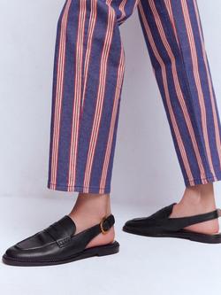 Boden Leather Slingback Penny Loafers, Black - view 2, Black