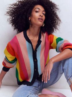 Boden Abi Stripe Wool Blend Cardigan, Multi, Multi