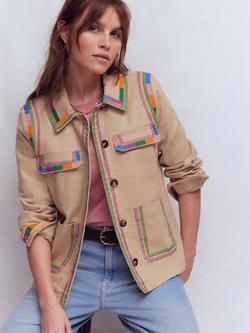 Boden Embroidered Utility Jacket, Camel, Camel