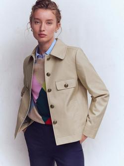 Boden Cropped Mac Jacket, Cappuccino, Cappuccino
