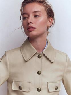 Boden Cropped Mac Jacket, Cappuccino - view 2, Cappuccino