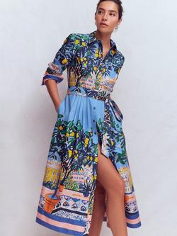 Boden Alexa Scene Shirt Dress, Multi, Multi