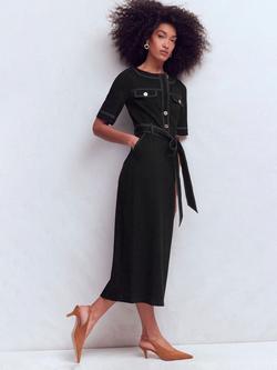 Boden Bria Ponte Shirt Dress containing LENZING™ ECOVERO™ Viscose, Black, Black