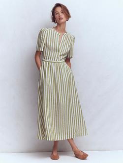 Boden Ivy Stripe Pure Linen Maxi Dress, Green, Green