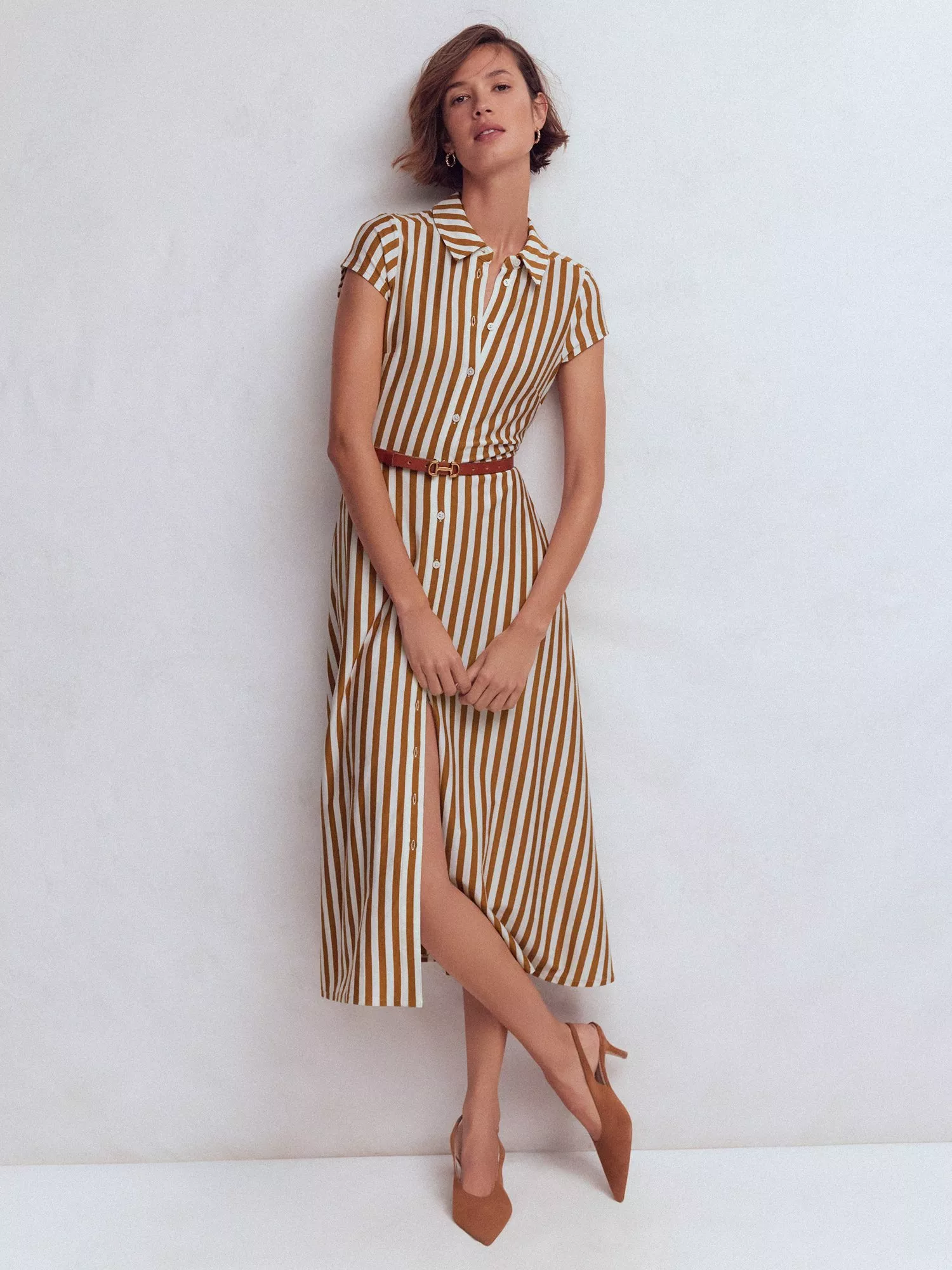 princess polly baby blue dress Women's Dresses - Stripe, Brown