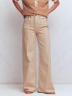 Boden High Rise Stripe Jeans, Ecru/Tan, Ecru/Tan