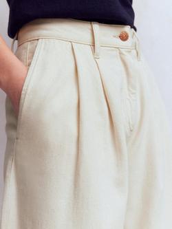 Boden Pleated Wide Leg Trousers, Ecru - view 2, Ecru