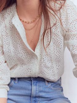 Boden Rhea Trim Shirred Cuff Top, White - view 2, White