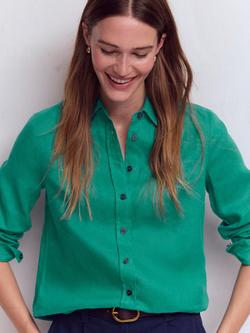 Boden Sienna Pure Linen Shirt, Deep Teal - view 2, Deep Teal