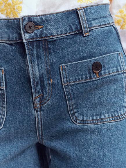 Boden Primrose Denim Shorts, Mid Vintage - view 2, Mid Vintage