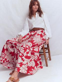 Boden Abigail Floral Maxi Skirt, Salsa/Multi - view 2, Salsa/Multi