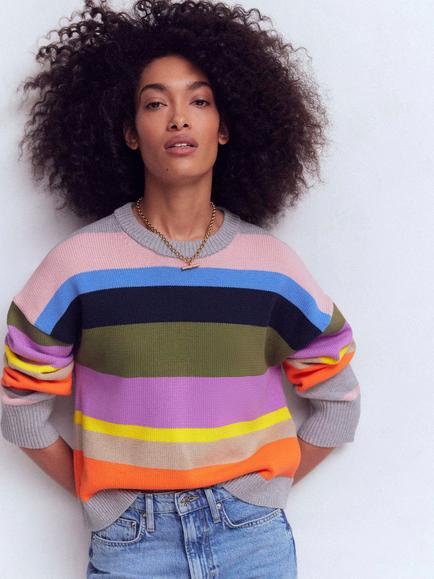 Boden Lucy Stripe Jumper, Multi, Multi