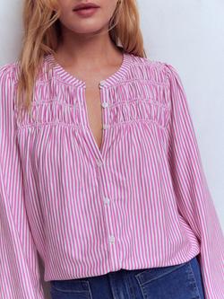 Boden Mya Stripe Smock Shirt, Purple/Ivory - view 2, Purple/Ivory