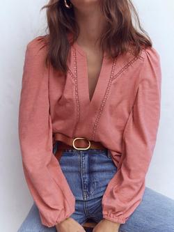 Boden Poppy Lace Trim Top, Rose, Rose