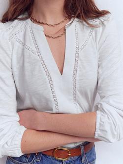 Boden Poppy Lace Trim Top, White - view 2, White