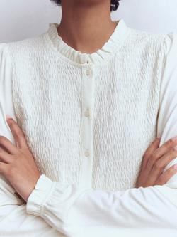 Boden Crinkle Long Sleeve Shirt, Ivory - view 2, Ivory