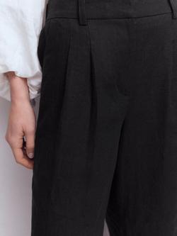 Boden Kensington Pure Linen Wide Leg Trousers - view 2, Black