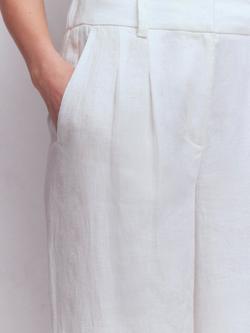 Boden Kensington Wide Leg Pure Linen Trousers, White - view 2, White