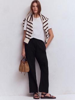 Boden Pull On Tailored Trousers, Black, Black