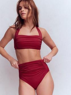 Boden Kythira High Waist Bikini Bottoms, Red, Red