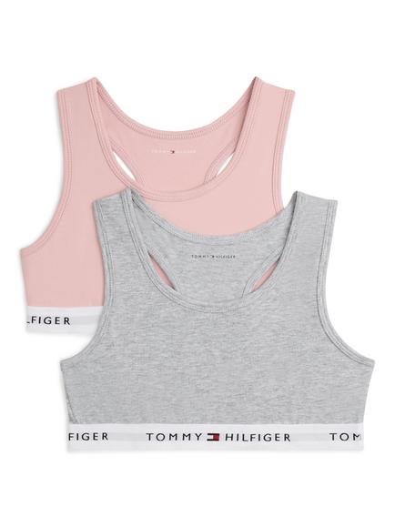Tommy Hilfiger Kids' Original Bralette, Pack of 2, Light Pink/Grey