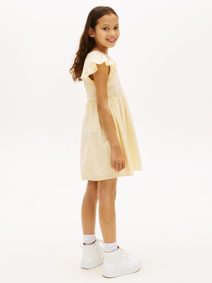Tommy Hilfiger Kids' Cotton Seersucker Short Sleeve Dress, Light Yellow - view 2, Light Yellow