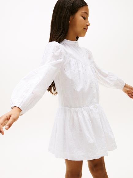 Tommy Hilfiger Kids' Broderie Anglais Dress - view 2, White