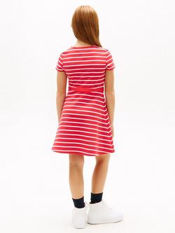 Tommy Hilfiger Kids' Essential Skater Dress, Red/White - view 2, Red/White