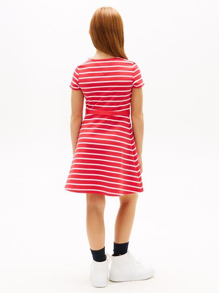 Tommy Hilfiger Kids' Essential Skater Dress, Red/White - view 2, Red/White