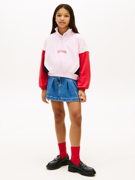 Tommy Hilfiger Kids' Oversized Long Sleeved Varsity Jumper, Multi - view 2, Multi
