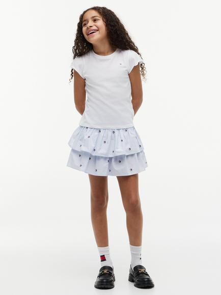 Tommy Hilfiger Kids' Star Stripes Ruffle Skirt, Light Blue - view 2, Light Blue