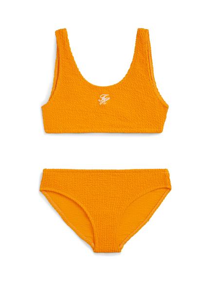 Tommy Hilfiger Kids' Crinkle Bralette Bikini, Orange