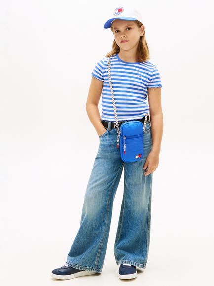 Tommy Hilfiger Kids' Essential Ribbed T-Shirt - view 2, Blue/White