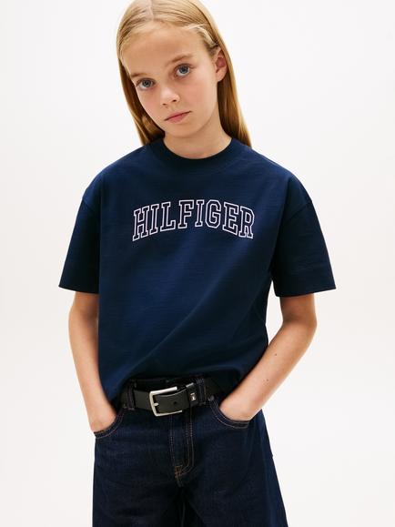 Tommy Hilfiger Kids' Cotton Varsity T-Shirt, Dark Blue