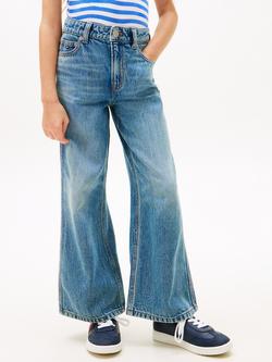 Tommy Hilfiger Kids' Mabel Wide Leg Denim Jeans, Dark Blue, Dark Blue