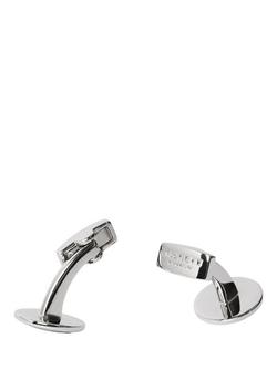 Hackett London Round Cufflinks - view 2, Navy/Silver