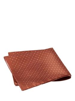 Hackett London Micro Dot Silk Pocket Square, Apricot Orange