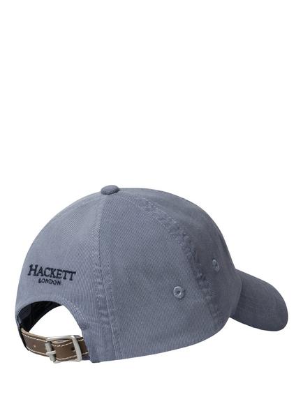 Hackett London Heritage Embroidered H Corduroy Baseball Cap - view 2, Dusty Blue