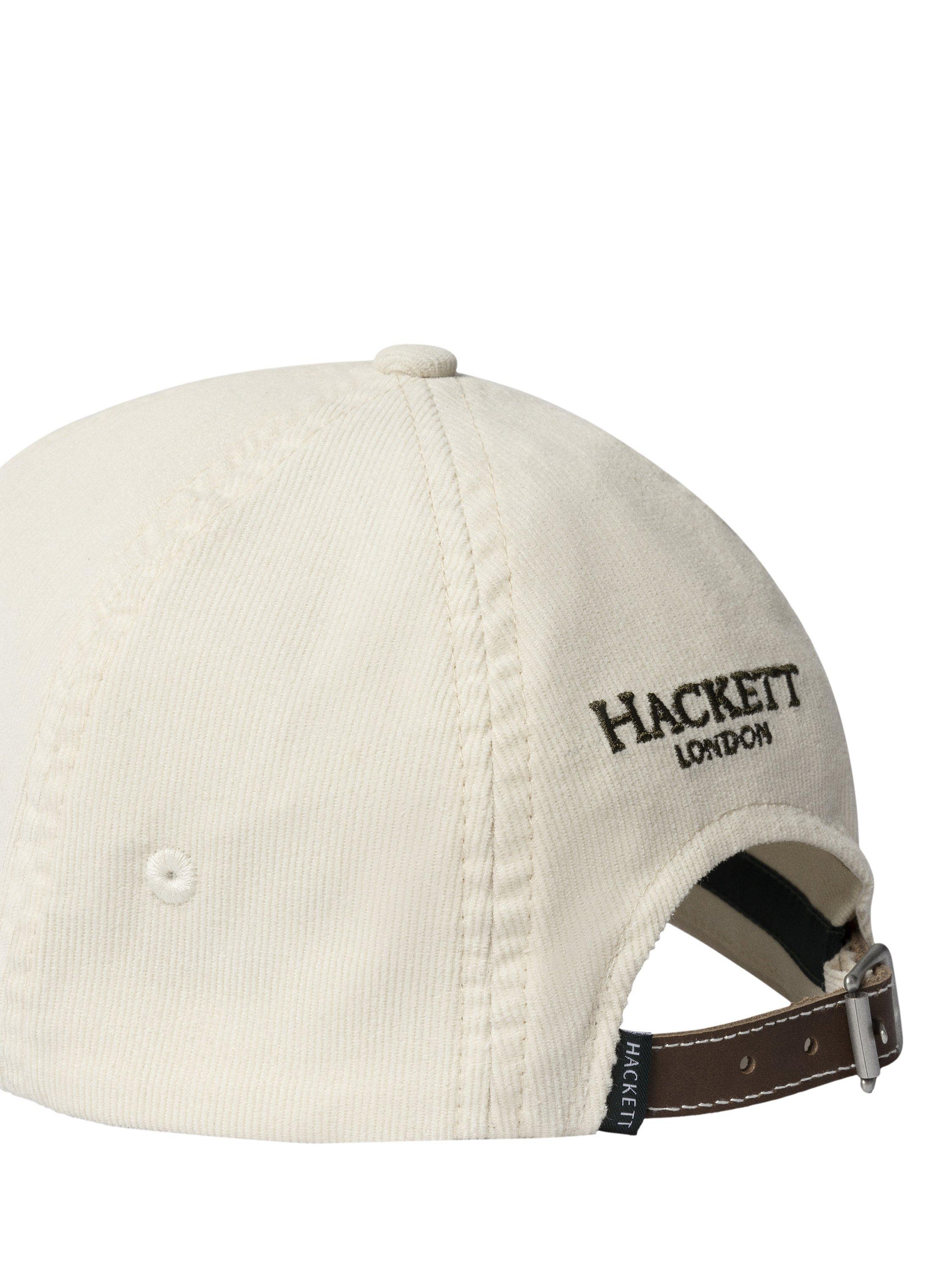 Product image 4 of 4, which shows Hackett London Embroidered H Corduroy Baseball Cap, Off White, One Size