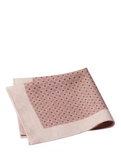 Hackett London Wool Star Print Pocket Square, Dark Blush Pink, Dark Blush Pink