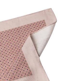 Hackett London Wool Star Print Pocket Square, Dark Blush Pink - view 2, Dark Blush Pink