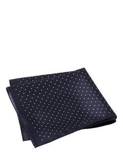 Hackett London Micro Dot Silk Pocket Square, Navy, Navy