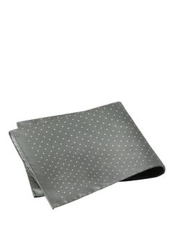 Hackett London Polka Dot Silk Pocket Sqaure, Sage Green, Sage Green
