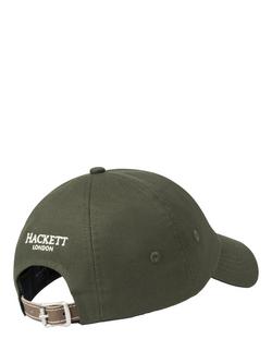Hackett London Cotton Peaks Badge Baseball Cap, Forest Green - view 2, Forest Green