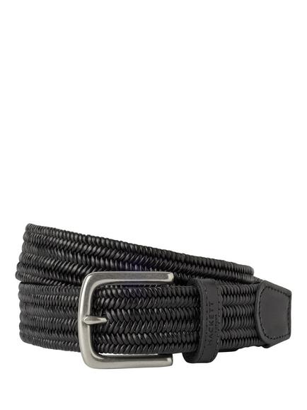 Hackett London Braided Leather Belt, Black