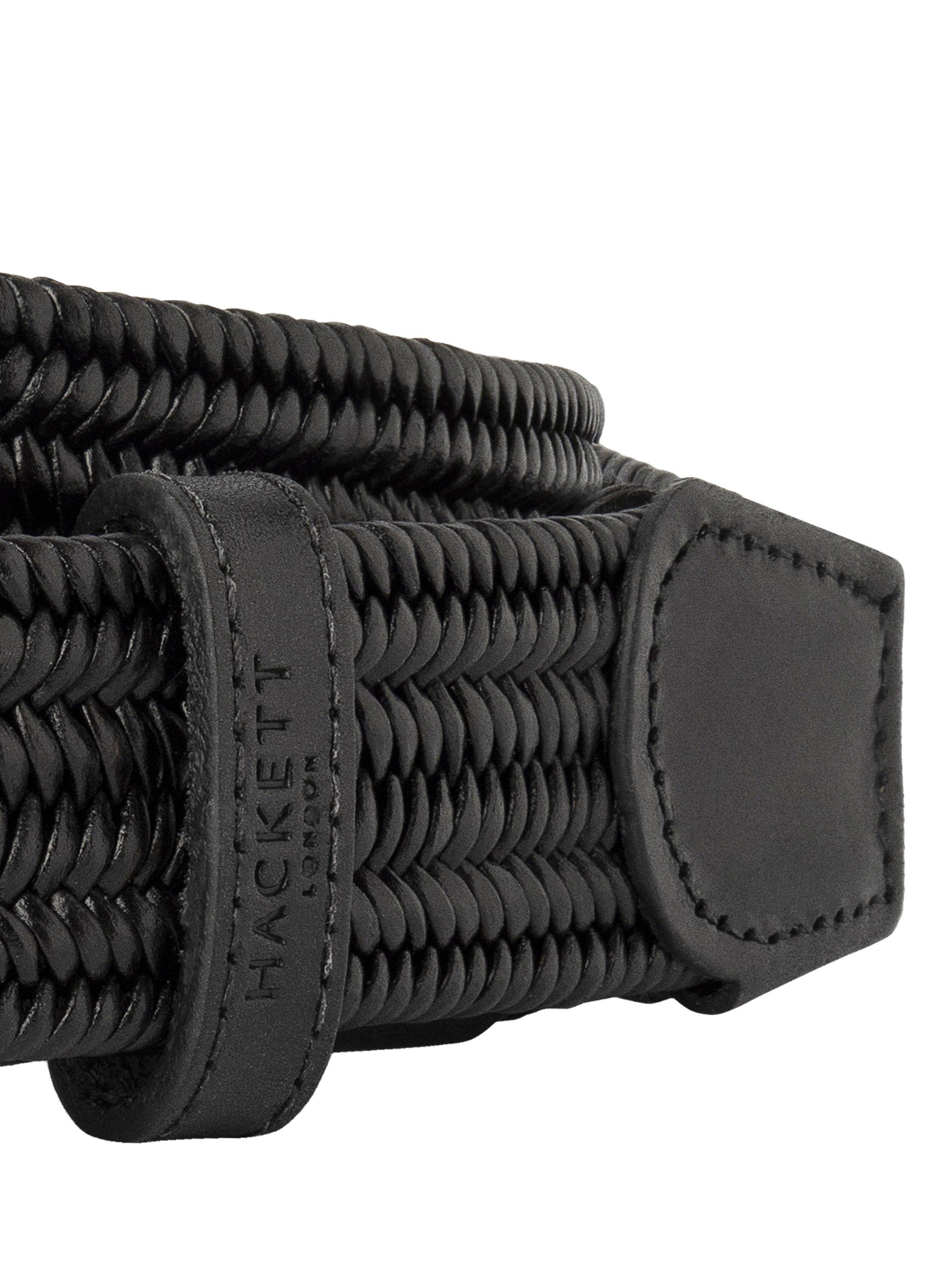 Product image 4 of 4, which shows Hackett London Braided Leather Belt, Black, S