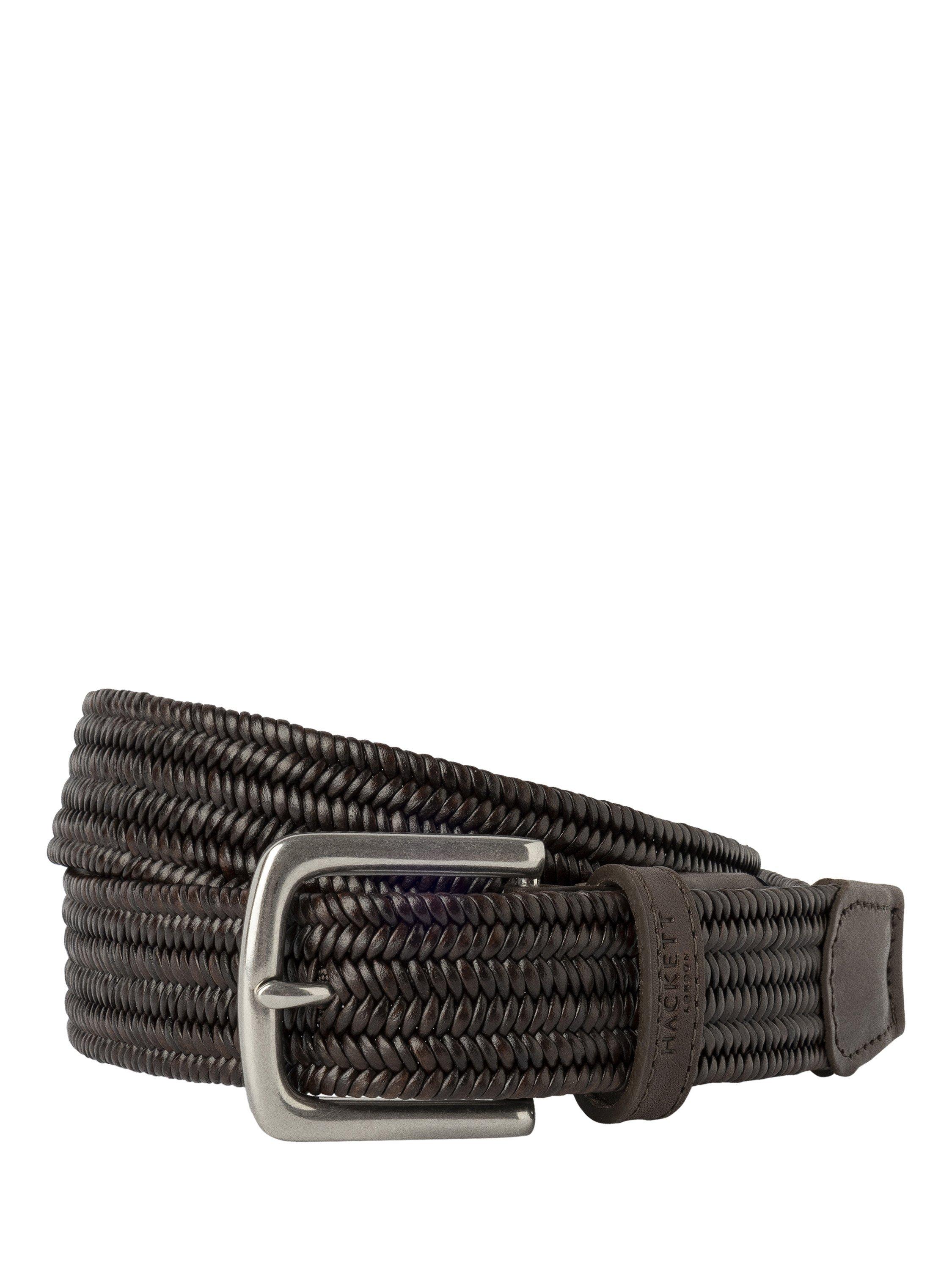 Product image 1 of 4, which shows Hackett London Braided Leather Belt, Brown, L