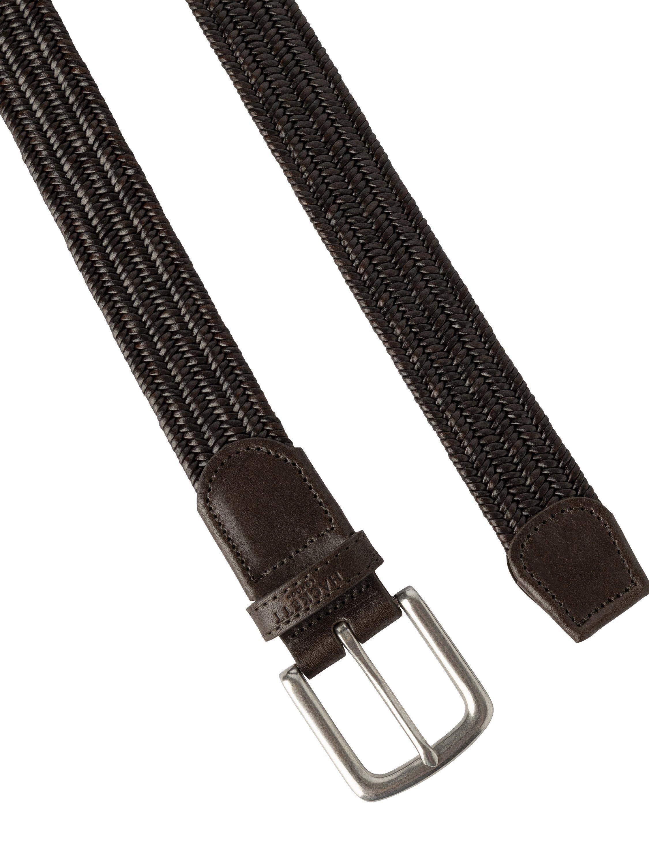 Product image 3 of 4, which shows Hackett London Braided Leather Belt, Brown, L