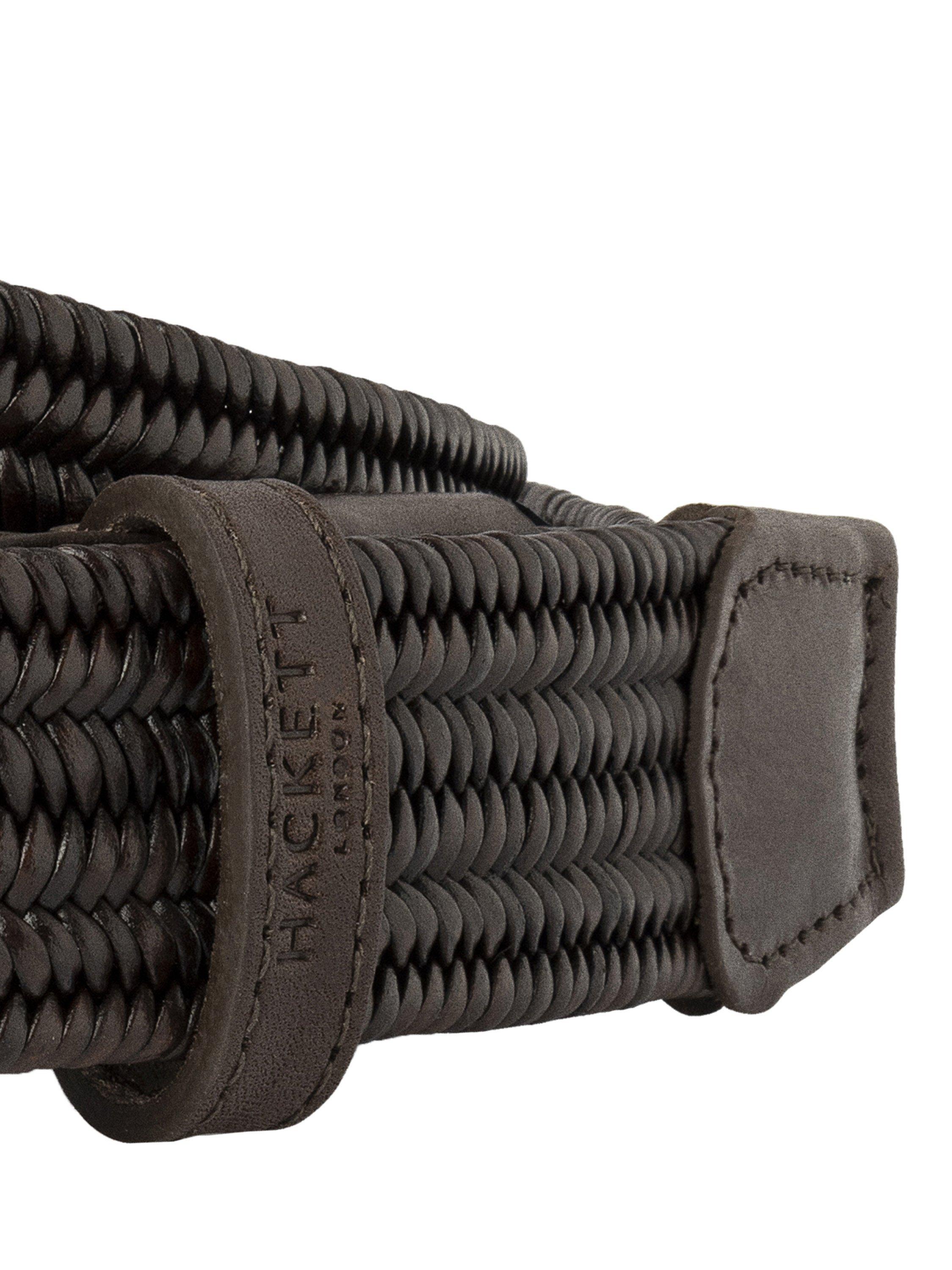 Product image 4 of 4, which shows Hackett London Braided Leather Belt, Brown, L